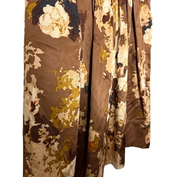 Talbots Brown Floral A-Line Skirt - Picture 3 of 16
